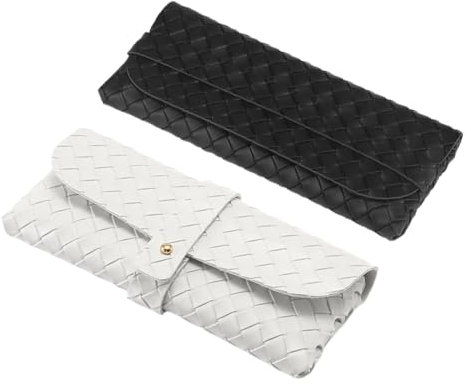 2 Pezzi Custodia Occhiali Morbida Occhiali da Sole in PU Pelle, Portatile Scatola per Occhiali, per Donna Uomo Bambini