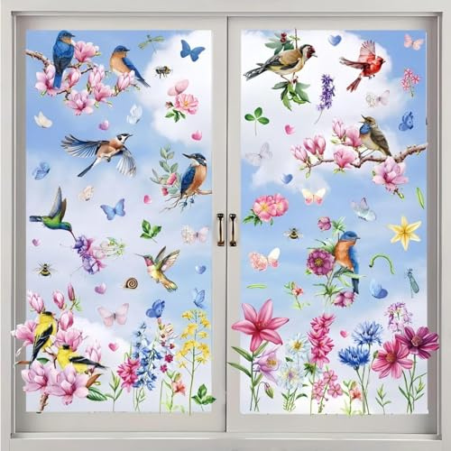 9 Pezzi Adesivi per Finestre Primavera
