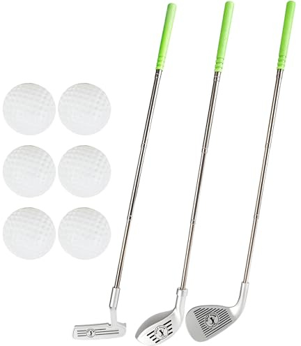 9 Pcs Kids Plastic Mini Golf Set Scalable Golf Clubs Include 3 Golf Clubs and 6 Balls for Toddlers Outdoor Indoor Educational Golf Birthday Christmas Party Gifts, 3 Styles