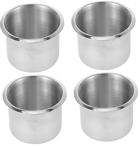 Gogogmee Portavasos de Acero Inoxidable para Barco, 4 Unidades, Resistentes Corrosión, Fácil Instalación y Uso Prolongado en Vehículos Comerciales