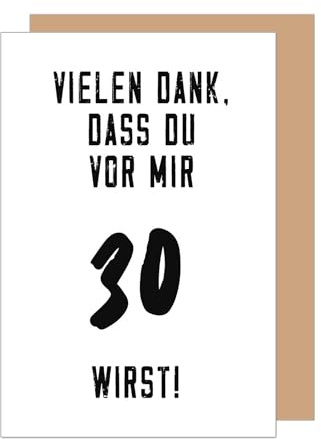 Edition Seidel Premium Glückwunschkarte zum 30. Geburtstag mit Umschlag. Geburtstagskarte Karte mit Spruch für Mann Frau Freund Freundin lustig Humor (G3811 SW025)
