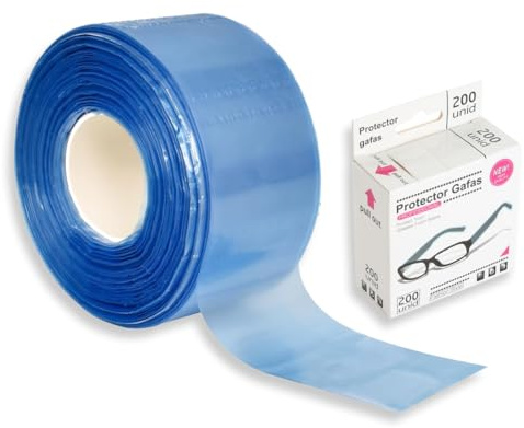 ZORVYN 200 Unidades Protectores para Patillas de Gafas Resistentes a Químicos, Universal para Tinte de Cabello, Protección, Salón, Spa (Azul)