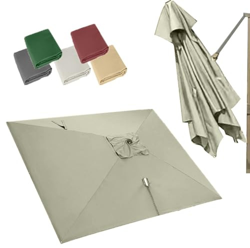 Ombrellone a sbalzo da 3 x 4 m, 8 stecche, rettangolare, in tessuto, protezione dai raggi UV, per giardino, terrazza e patio