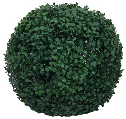 Mendler Künstlicher Busch HWC-O96 Polyethylen Ø 33cm, Buxus | Buchskugel, Dekopflanze, Buchsbaumkugel, Kunstpflanze, Outdoor