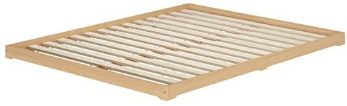 Erst-Holz®Breites Bodenbett Doppelbett Buche Massiv 160 x 200 cmRollrost inkl.