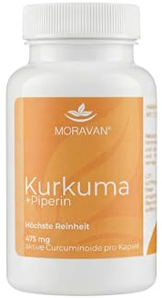 MORAVAN® Kurkuma + Piperin | abgestimmte Pflanzenstoff-Kombination | 180 Kapseln