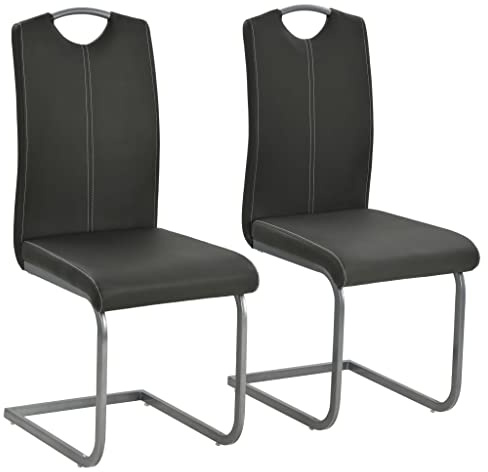 Nqyjm - Silla de cocina, sillas de comedor cantilever (2 unidades), color gris