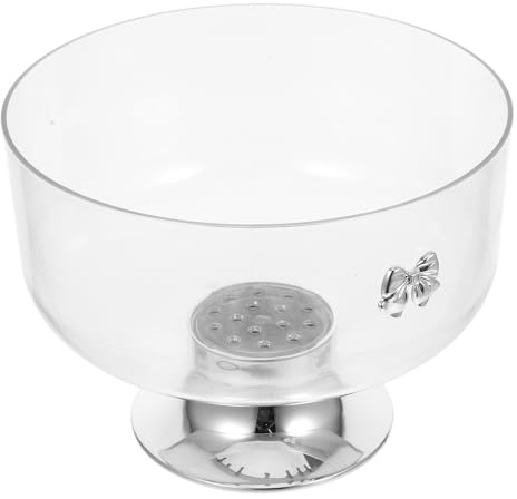 Veemoon Cuenco de Postre Transparente de Acrílico, Recipiente Redondo de 20 CM de Alto y 23 CM de Profundidad para Accesorios de Cocina y Comedor