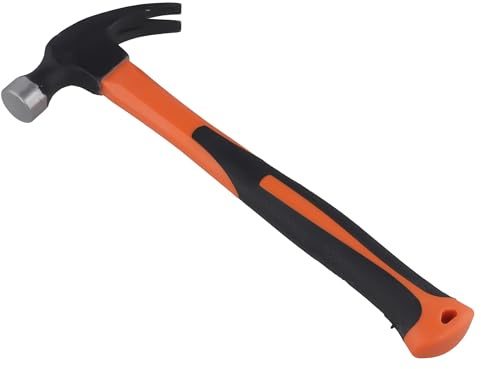 SENJEOK Claw Hammer, 16oz Straight Framing Handle, for Pulling Nails and Woodworking, 13 x 3 x 32 cm