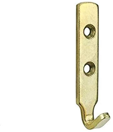 SISI UK® 4 x Heavy Duty Brass Plated J Hooks 2 Hole 62mm - Hold up to 35KG (Each Hook) inc Screws & Rawplugs