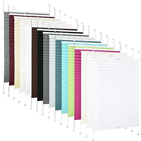 TEXMAXX Plissee Klemmfix in Weiss - Breite x Länge 25 x 220 cm - Plisseerollo ohne Bohren inkl. Zubehör - Sonnenschutz Jalousie für Fenster & Tür (PR25X220-P01)