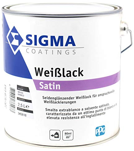 Sigma Weißlack satin 2,5L Lack für Innen und Außen