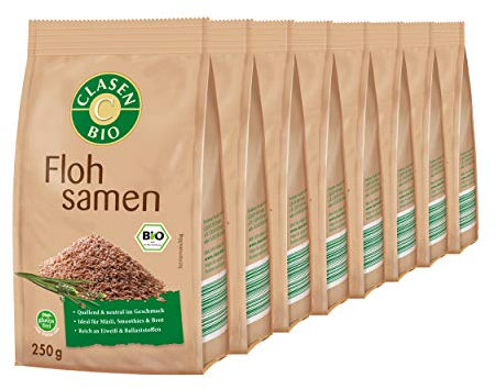 8x CLASEN BIO Flohsamen naturbelassen und glutenfrei - 250 g