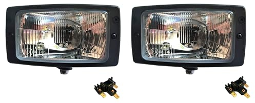 MelTruck® 2 phares principaux H4 12 V 24 V pour feux de route, feux de croisement, feux de position et 2 fiches