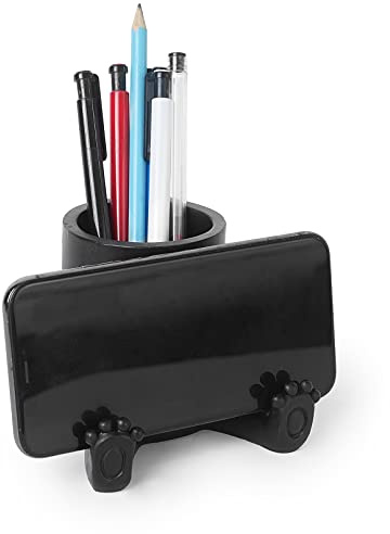 DreamsEden Pen Holder with Phone Stand, Resin Desktop Organizer Cute Pencil Cup Cell Phone Holder for Office Desk Home School