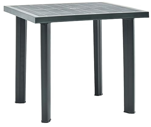 BaraSh Mesa de jardín de plástico Verde 80x75x72 cm Mesa terraza Exterior Mesa de Comedor jardín Mesa Jardin Exterior Garden Table mesas terraza