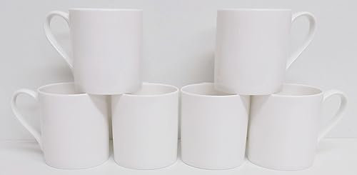 Lot de 6 grandes tasses blanches en porcelaine anglaise Balmoral Chester 400 ml