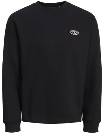 JACK&JONES Jorbronx Arch Small Sweat Crew Neck, svart, S