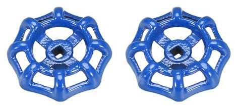 TOP-VIGOR Ersatz-Ventilgriff für Wasserhahn, 6 mm x 6 mm, für Outdoor-Wasserhahn, Schlauch, Rad-Außendurchmesser 58 mm, Stahlguss, 2 Stück