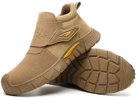 Micoklinlin Arbeitsschuhe Herren mit Stahlkappe Doppelter Schutzhülle Schweißerschuhe Verbrühungsschutz Sicherheitsschuhe for Schweißer Non-Slip Schlag und stichfeste Arbeitsstiefel