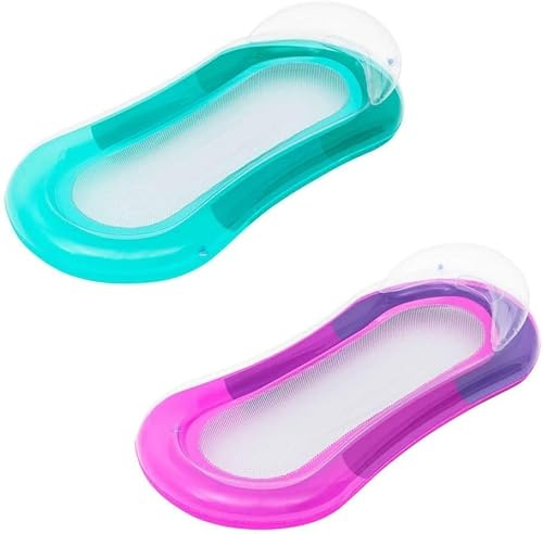 B4E Set Of 2 Inflatable Aqua Lounge with Blue & Pink Colour | Lounges For Adults | Inflatable Float Pool Float Summer | Comfortable Aqua Lounge Sports Superior