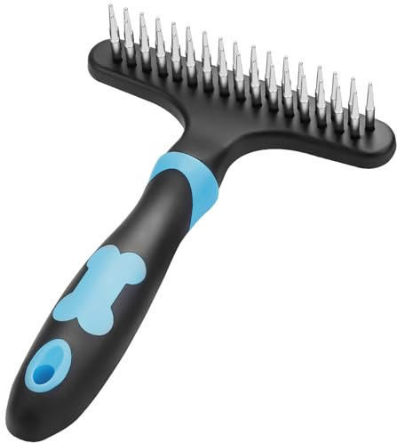 Râteau à sous-poils pour chien, brosses pour perte de poils, peigne pour enlever les poils courts ou longs, peigne de toilettage pour animaux de compagnie, double rangée d'épingles en acier