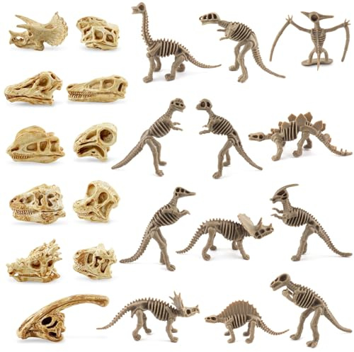 GZqiancang Dinosaurier Fossil Skelett, Simulation, 23 Stücke,2 Stile | Dinosaurier Fossilien,Dinosaurier Skelette Dinosaurier für Wissenschaftsspiele, Dekorationen und Geburtstagsfeiern