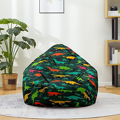 DOTBUY-SHOP Sitzsack Bezug (Ohne Füllstoff), Comfort Sitzsack Kinder Erwachsene, Waschbar Dinosaurier Druck Bean Bag Gaming Sitzsäcke, Bean Bag Chair für Indoor Outdoor (XL,Dinosaurier 7)