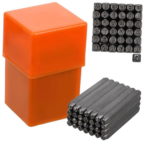 AUTSUPPL 1satz Metallstempel Buchstaben Und Zahlenstempel Aus Karbonstahl Teilig Präzise Prägungen Für -Handwerk Und Kreative Projekte