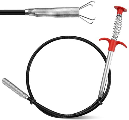 Pinze per Artigli Flessibili, 90cm Pinza Scarico, Stura Lavandini e Scarichi Spirale, Molla Sturatubi per Pulizia Scarichi Pulizia Tubi Lavandino Bagno Cucina Lavandino Fogne (90 cm)