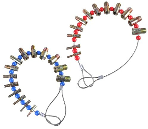 Ksikdeg Medidor de rosca, herramienta de comprobación de tornillos, probador de rosca, calibre de identificación de tornillos, 26 tuercas y pernos, tamaño de rosca