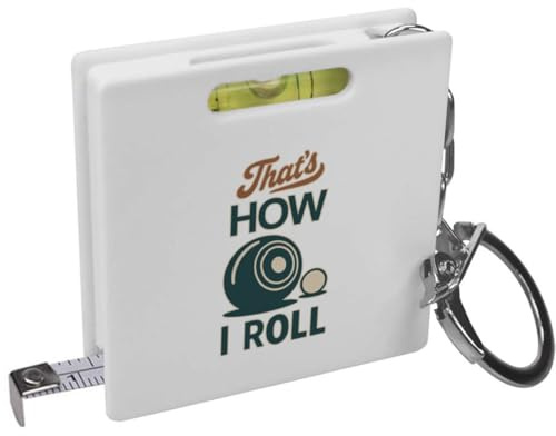 Azeeda 'Thats How I Roll Lawn Bowls' Keyring Tape Measure/Spirit Level Tool (KM00043946)