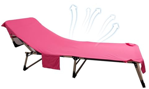Quorvex Beach Chair Towel - Chaise Lounge Towel Cover With Side Pockets | Summer Beach Chair Cover | Outdoor Sun Bed Wrap For Sun Lounger, Pool, Sunbathing, Garden, Beach, Hotel