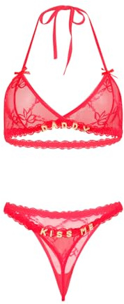 Women Sexy Lingerie Sets Naughty Lace See Through Bra and Panties