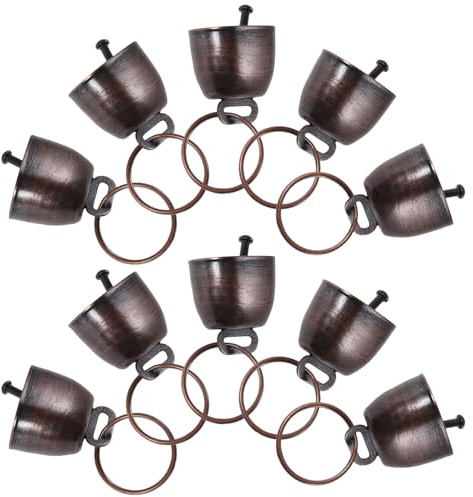 Sosoport 10 Pezzi Campane da Mucca in Metallo con Manico Suono Chiaro e Vintage Campanelli Appendibili Antismarrimento per Decorazioni Natalizie Feste e Eventi Sportivi