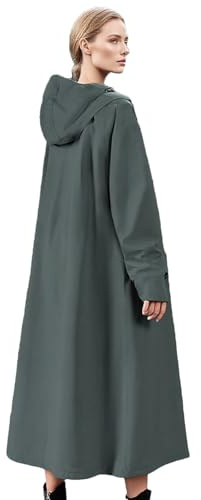 Veste de pluie longue – Manteau coupe-vent imperméable, équipement poncho pliable | Couche de protection extérieure pour l'équitation, les trajets quotidiens, la pêche, la randonnée, le camping, les