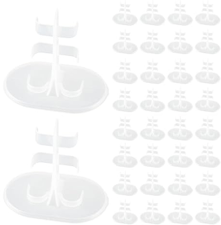 VICASKY Lot De 50 Supports De PoupéE Transparent Avec Socle Rond 3.15In PréSentoir Universel Pour Figurines De Mode Mini-Figurines Stables Accessoires Pour Collection Et DéCoration