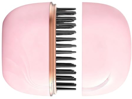 Cordless Hair Straightener Brush - 8.8 x 8.3 x 3.5 cm Portable Hairstyling Tool, Fast Heating Mini Straightening Brush, Travel Friendly Hairdressing Gadget for Women Girls Brides Mothers Daily Use