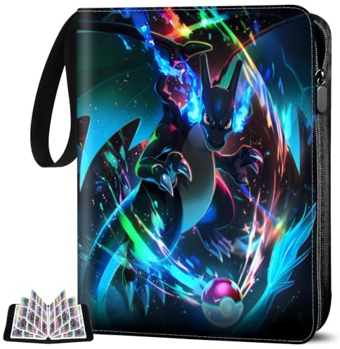 ZHYUGOYA 9 Pocket Card Binder, 50 Pages 900 Pockets Binder, PU Trading Card Binder, Waterproof Card Folder for Collector (900)