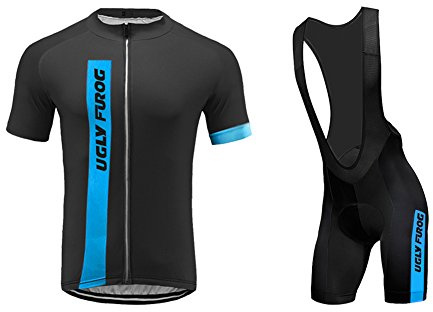 UGLY FROG Rennrad Fahrradbekleidung Set,MTB Herren Atmungsaktiv Schnell Kurzarm Radfahren Jersey Set Kurzarmtrikot mit 20D Sitzpolster