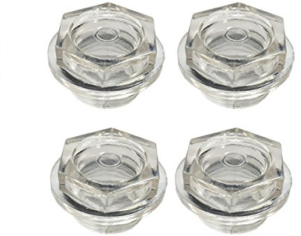 LDEXIN 4pcs Air Compressor Oil Level Glass Fittings Clear Plastic Liquid Sight Glass Window,25.4mm/1 Male Threaded Dia