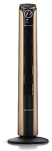Brandson - Turmventilator mit Fernbedienung 108 cm - mobiler Lüfter - Ventilator 10 Grad neigbar - Standventilator mit Oszillation - 3 Geschwindigkeiten 4 Lüftungs-Modi - GS