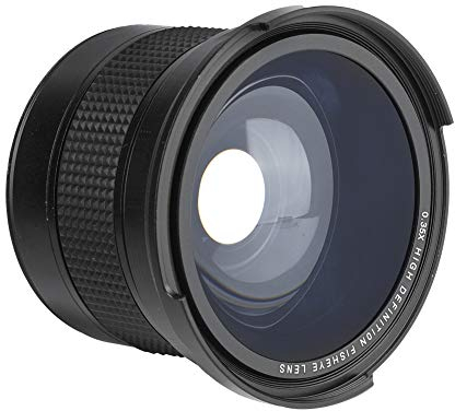 Objectif Fisheye, 58MM 0.35X Objectif Grand Angle Super HD Professionnel Fisheye pour Appareil Photo Reflex SLR