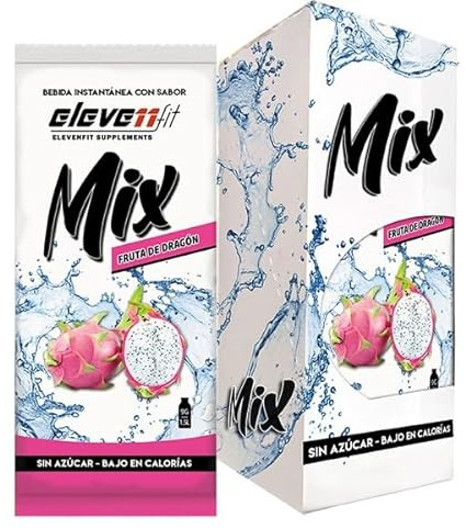 Eleven Fit Mix Instantáneo Sabor Fruta Del Dragon Sin Azucar | Prepara 1.5L de Bebida Saludable, Sin Azúcar y Baja en Calorías | Ideal para Mezclar con Agua y Mejorar tu Dieta | Caja de 12 Sobres