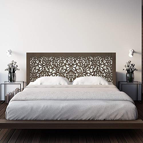Cabecero de Cama de Madera Calada Nogal, 145x80 cm, 154Nogal | Fabricado en España