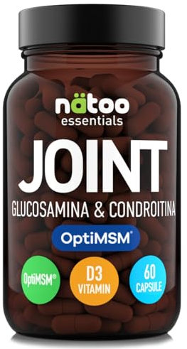 NÄTOO Joint Glucosamina Condroitina 60 Capsule - Msm Integratore funzionalità articolare e metabolismo cartilagine - Glucosamina Condroitina Msm integratore articolazioni, cartilagine ginocchio