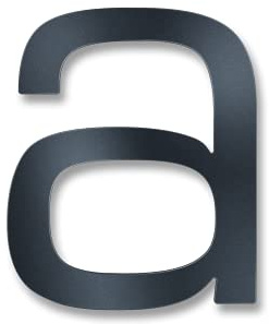 Metzler Moderne Hausnummer aus massivem Stahl - Moderne Schriftart - Feinstruktur Pulverbeschichtet Anthrazit RAL 7016 - inkl. Befestigungsmaterial - Höhe 15 cm - Buchstabe a