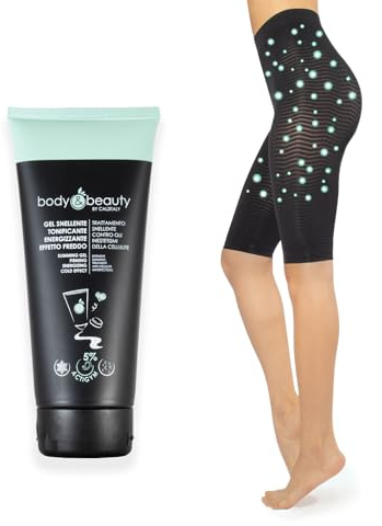 BODY&BEAUTY Traitement Anticellulite, Leggings Sculptant Massage, Gel et Boue Réchauffants à la Cafféine