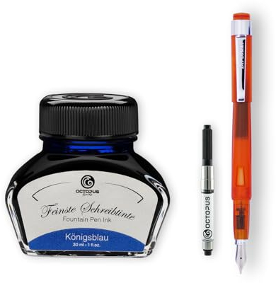 Diplomat Magnum Durchsichtig Orange Füllhalter-Set, Füllhalter im Set mit Schreibtinte und Konverter, Schreibset