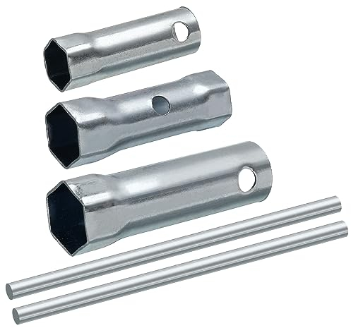 sourcing map Llaves de Bujías de Encendido Kit, Llave de Vaso de Doble Extremos (16mm, 21mm, 17/19mm)